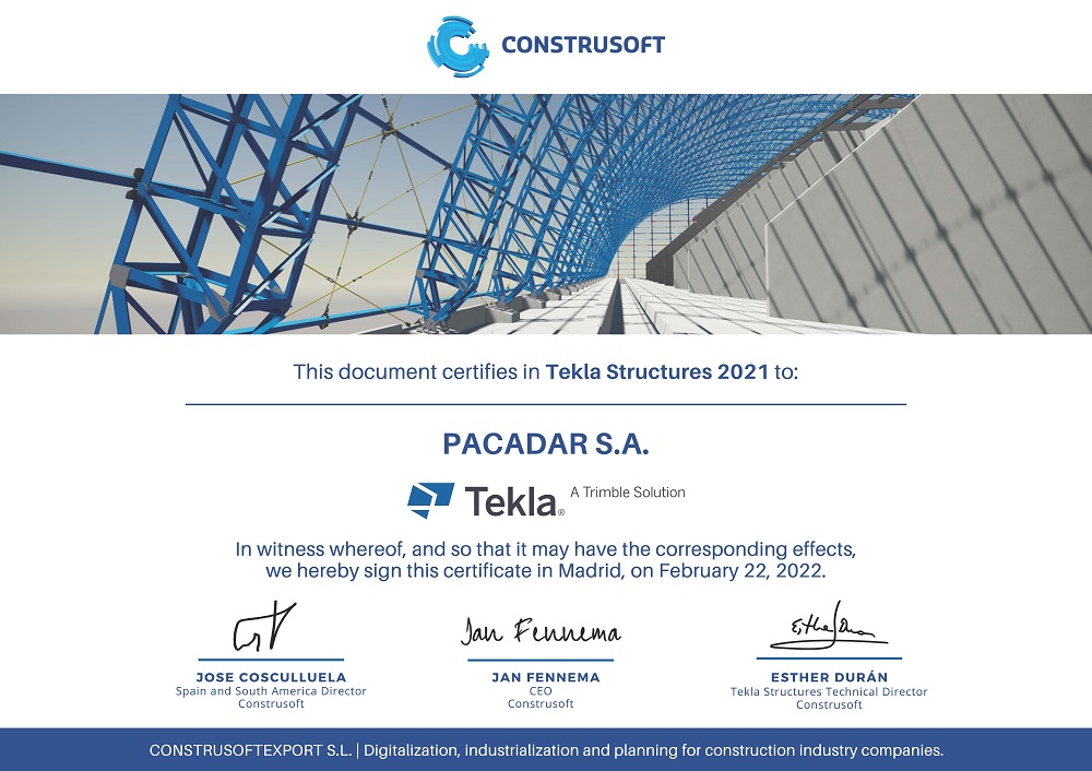 Tekla Certificate