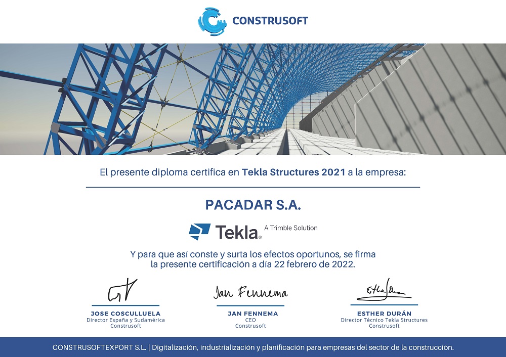 Certificado Tekla